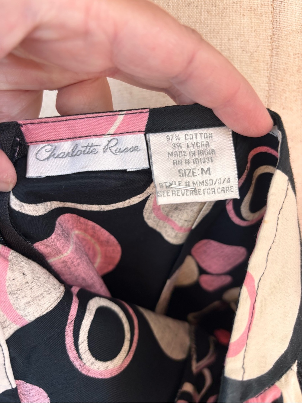Charlotte Russe Y2K Halter Dress Pink Black Bubble Print Midi Size M Garden Tea - Picture 5 of 7
